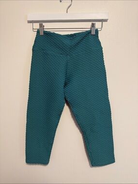 Booty by Brabants Teal Textured High-Rise Leggings